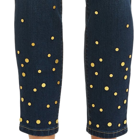 New Skinny Mid Rise Stretchy Studded Ankle Jean. - Picture 4 of 12